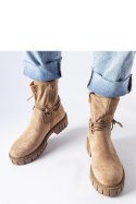 Beżowe botki z wiązaniem Averardo - Solea Solea Beżowe botki z wiązaniem Averardo - Solea Solea