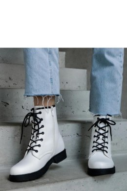 Białe ocieplane botki workery eko skóra Veri - Solea Solea