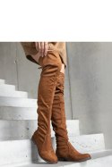 Brązowe długie kozaki na platformie z eko-zamszu Hallora - Solea Solea Brązowe długie kozaki na platformie z eko-zamszu Hallora - Solea Solea