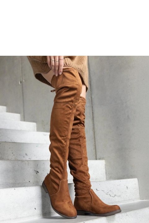 Brązowe długie kozaki na platformie z eko-zamszu Hallora - Solea Solea Brązowe długie kozaki na platformie z eko-zamszu Hallora - Solea Solea