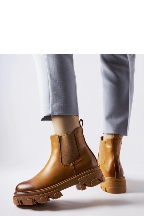 Brązowe wsuwane masywne botki Castell - Solea Solea