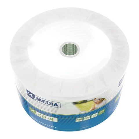 CD-R MyMedia 700MB Wide White Inkjet Printable Wrap (Spindle 50) My Media