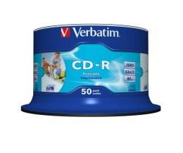 CD-R Verbatim 52x 700MB (Cake 50) WIDE PRINTABLE NON-ID Verbatim