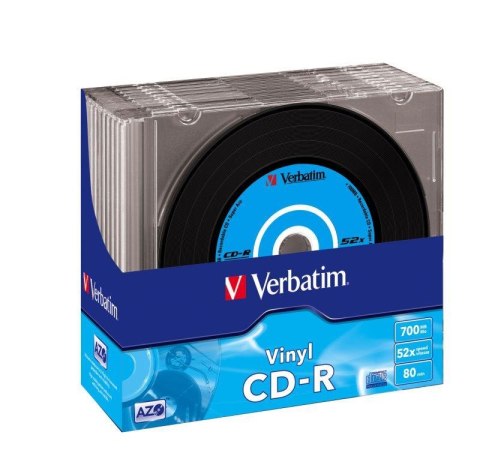 CD-R Verbatim 52x 700MB (Slim 10) VINYL AZO Verbatim CD-R Verbatim 52x 700MB (Slim 10) VINYL AZO Verbatim