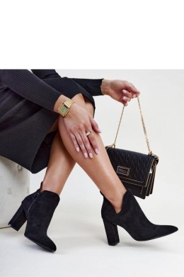 Czarne asymetryczne botki na słupku Taylana - Solea Solea