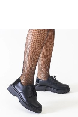 Czarne casualowe sznurowane półbuty z eko-skóry Kalila - Solea Solea