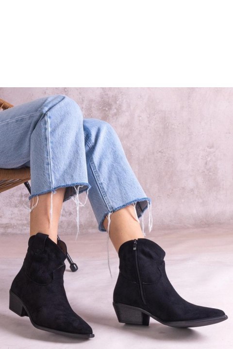 Czarne kowbojki za kostkę Erinne - Solea Solea