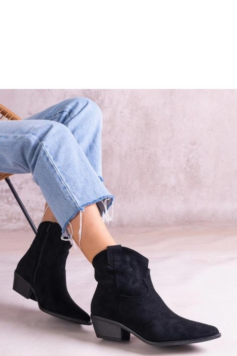 Czarne kowbojki za kostkę Erinne - Solea Solea