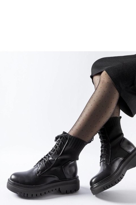 Czarne skarpetowe masywne workery Perticara - Solea Solea