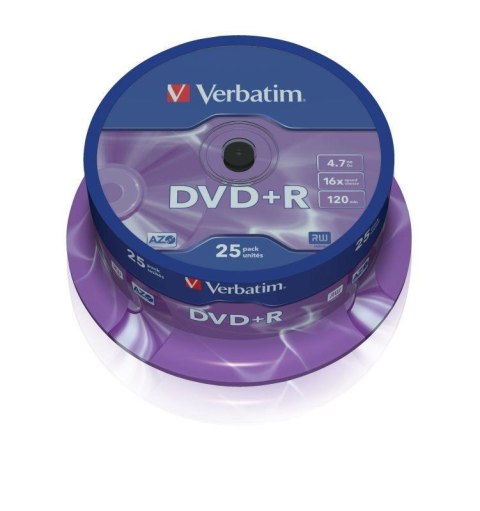 DVD+R Verbatim 16x 4.7GB Matt Silver (cake 25) Verbatim DVD+R Verbatim 16x 4.7GB Matt Silver (cake 25) Verbatim
