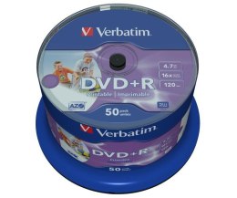 DVD+R Verbatim 16x 4.7GB Printable No ID (Cake 50) Verbatim
