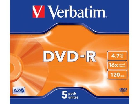 DVD-R Verbatim 4.7GB X16 Matt Silver (5 Jewel Case) Verbatim