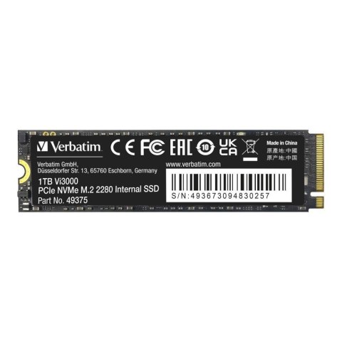 Dysk SSD Verbatim Vi3000 1TB M.2 PCIe Gen3 NVME 2280 (3300/3000 MB/s) Verbatim
