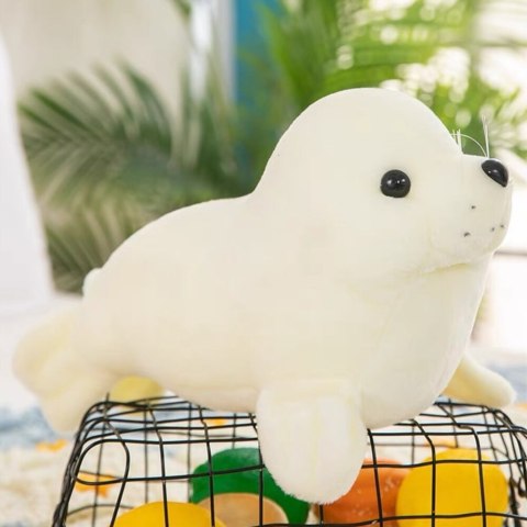 Pluszowa Foczka Pluszak Maskotka Przytulanka Biała 24cm LEAN TOYS Pluszowa Foczka Pluszak Maskotka Przytulanka Biała 24cm LEAN TOYS