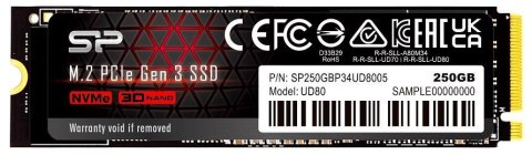 Dysk SSD Silicon Power UD80 250GB M.2 PCIe Gen3x4 NVMe (3400/1800 MB/s) Silicon Power