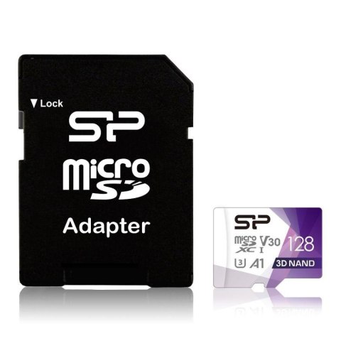 Karta pamięci Silicon Power microSDXC Superior Pro 128GB V30 UHS-1 U3 A1 + ADAPTER microSD-SD Silicon Power