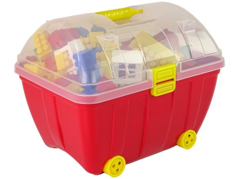 Kuferek Mały z Kolorowymi Klockami K2 180 Elementów Czerwony HEMAR Kuferek Mały z Kolorowymi Klockami K2 180 Elementów Czerwony HEMAR