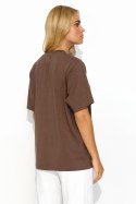 T-shirt Damski Mode M826 Czekolada - Makadamia Makadamia