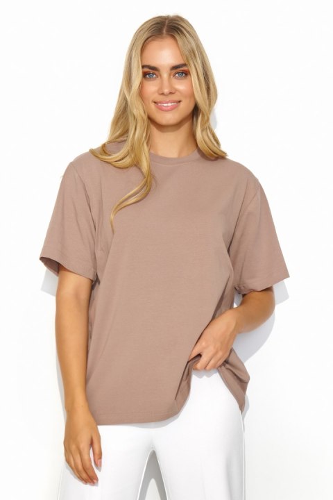 T-shirt Damski Model M826 Mocca - Makadamia Makadamia T-shirt Damski Model M826 Mocca - Makadamia Makadamia