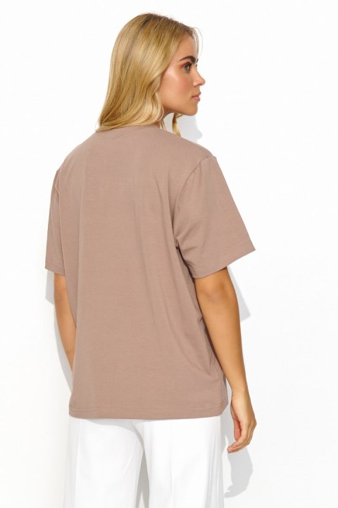 T-shirt Damski Model M826 Mocca - Makadamia Makadamia T-shirt Damski Model M826 Mocca - Makadamia Makadamia
