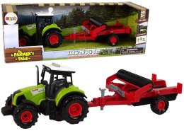 Traktor Z Kultywatorem Dla Dzieci Światła Dźwięki Zielony LEAN Toys