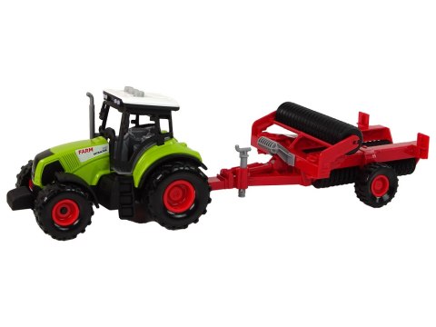 Traktor Z Kultywatorem Dla Dzieci Światła Dźwięki Zielony LEAN Toys