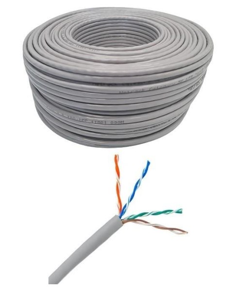 Kabel sieciowy skrętka LAN Netrack cat 5e UTP, szary, 305m , CCA NETRACK