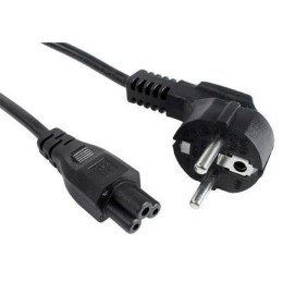 Kabel zasilający Akyga AK-NB-08A CEE 7/7 - IEC C5 do notebooka (koniczynka) 250V/50Hz 2,5A 1,0m czarny AKYGA