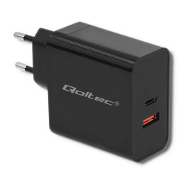 Ładowarka sieciowa Qoltec 63W | 5-20V | 1.5-3A | USB typ C PD | USB QC 3.0 | Czarna Qoltec