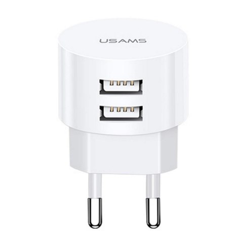 Ładowarka sieciowa Usams T20 2,1A 2xUSB- bez kabla - biała USAMS