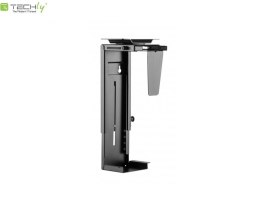 Uchwyt Techly na obudowę PC podblatowy/ścienny, regulowany, czarny Techly