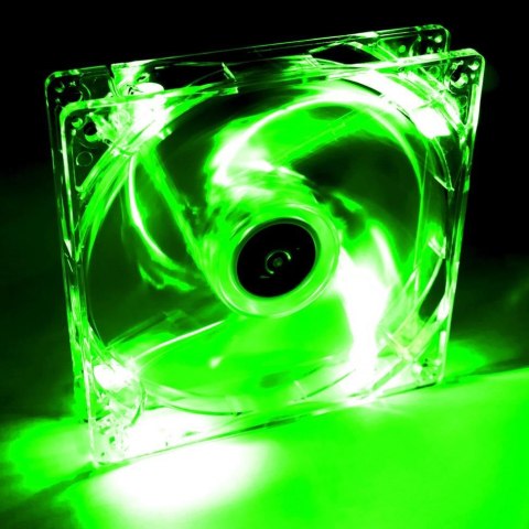 Wentylator systemowy Akyga AW-12A-BG 12cm LED zielony Molex AKYGA