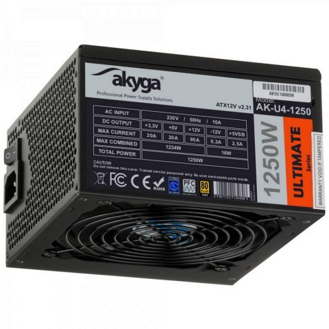 Zasilacz ATX 1250W Akyga Ultimate AK-U4-1250 80+ Gold Fan14cm P8 5xSATA 12xPCI-E AKYGA