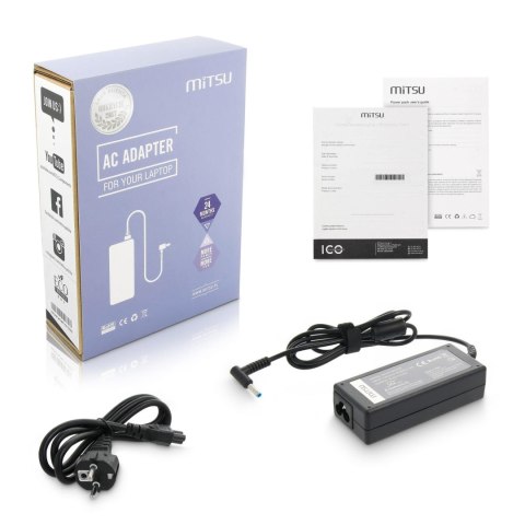 Zasilacz sieciowy Mitsu 19.5V 3.33A (4.5x3.0 pin) do notebooka HP Mitsu