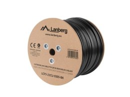 Kabel FTP Lanberg kat. 5e 305m drut Outdoor CU czarny LANBERG