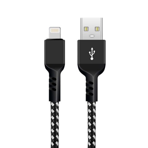Kabel Lightning Maclean MCE481 USB A - Lightning do iPhone Fast Charge 5V/2,4A czarno-biały 2m Maclean