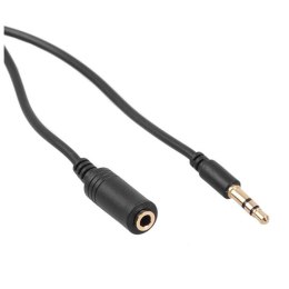 Kabel audio Maclean MCTV-822 miniJack 3,5mm (M) - miniJack 3,5mm (F), 10m, metalowy wtyk, czarny Maclean