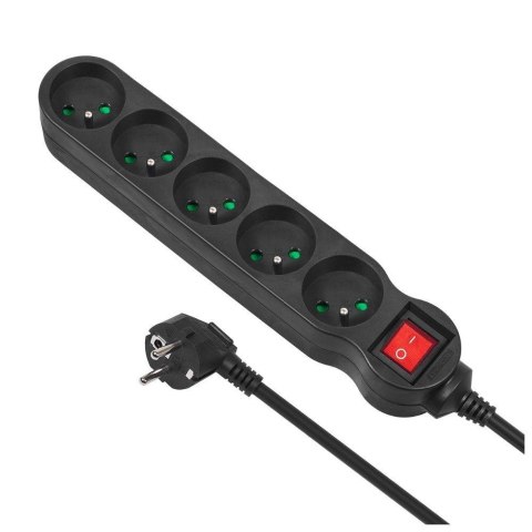 Listwa zasilająca przedłużacz Maclean MCE185 5 gniazd z wyłącznikiem czarna 5m 2300W Maclean