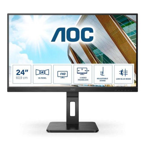 Monitor AOC 23,8" 24P2QM VGA DVI HDMI DP USB 3.0x4 głośniki 2x2W AOC