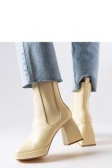 Beżowe botki na masywnym słupku Watson - Solea Solea Beżowe botki na masywnym słupku Watson - Solea Solea