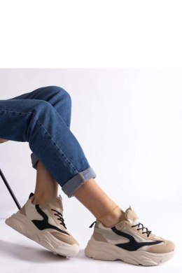 Beżowo-czarne damskie sneakersy Milenka - Solea Solea