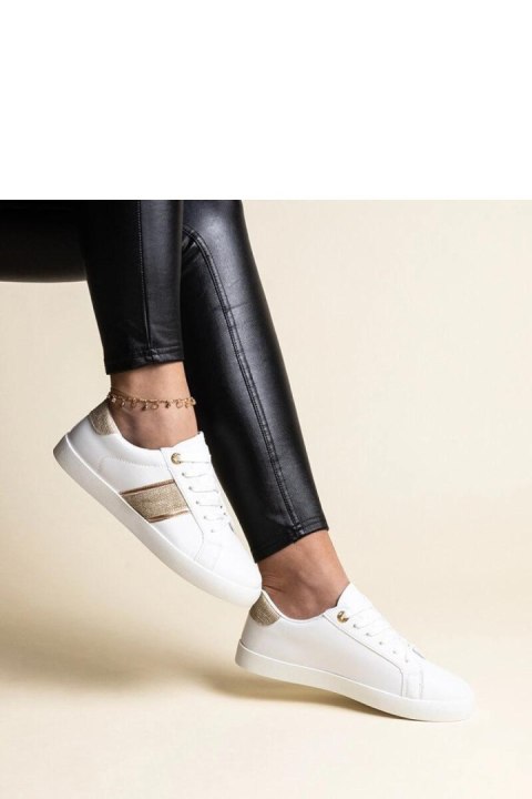 Biało-złote sneakersy z ozdobnym paskiem Grada - Solea Solea