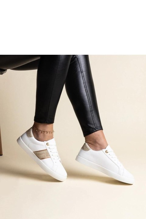 Biało-złote sneakersy z ozdobnym paskiem Grada - Solea Solea Biało-złote sneakersy z ozdobnym paskiem Grada - Solea Solea