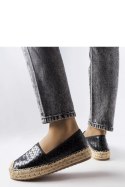 Czarne espadryle zdobione tłoczeniem Geoffrey - Solea Solea