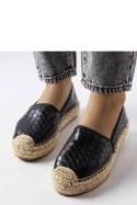 Czarne espadryle zdobione tłoczeniem Geoffrey - Solea Solea