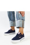 Granatowe damskie trampki na grubej podeszwie CROSS JEANS - Solea Solea