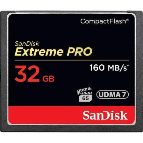 Karta pamięci Compactflash SanDisk Extreme PRO 32GB 160/150 MB/s Sandisk Karta pamięci Compactflash SanDisk Extreme PRO 32GB 160/150 MB/s Sandisk