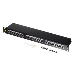 Patch panel 19'' Netrack 24-porty kat. 5e FTP, z półką NETRACK