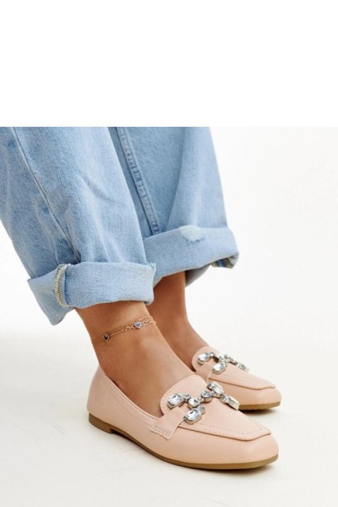 Beżowe mokasyny z cyrkonową klamerką Mali - Solea Solea