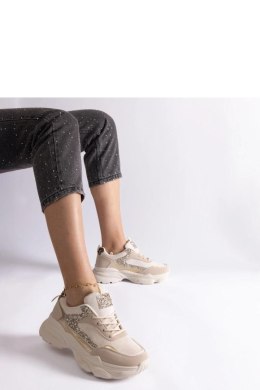 Beżowe sneakersy z brokatowymi wstawkami Clorinda - Solea Solea